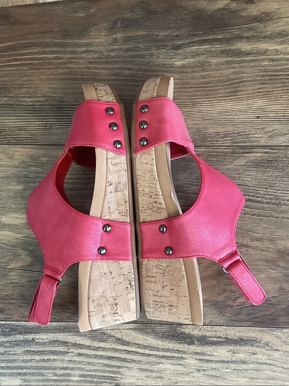 Boutique by Corky's Red Slingback Refreshing Wedge Sandals 7